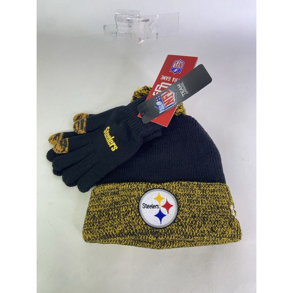 Pittsburgh Steelers Ultra Game Youth Kids Winter Beanie Knit Hat with Gloves Set